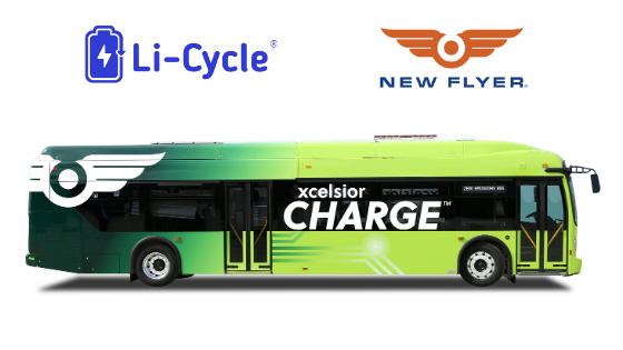 Green electric bus with Xcelsior Charge branding