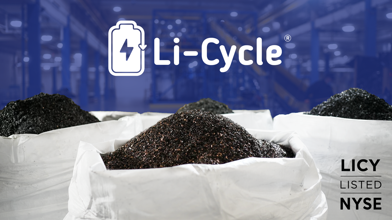 Li-Cycle logo and black mass