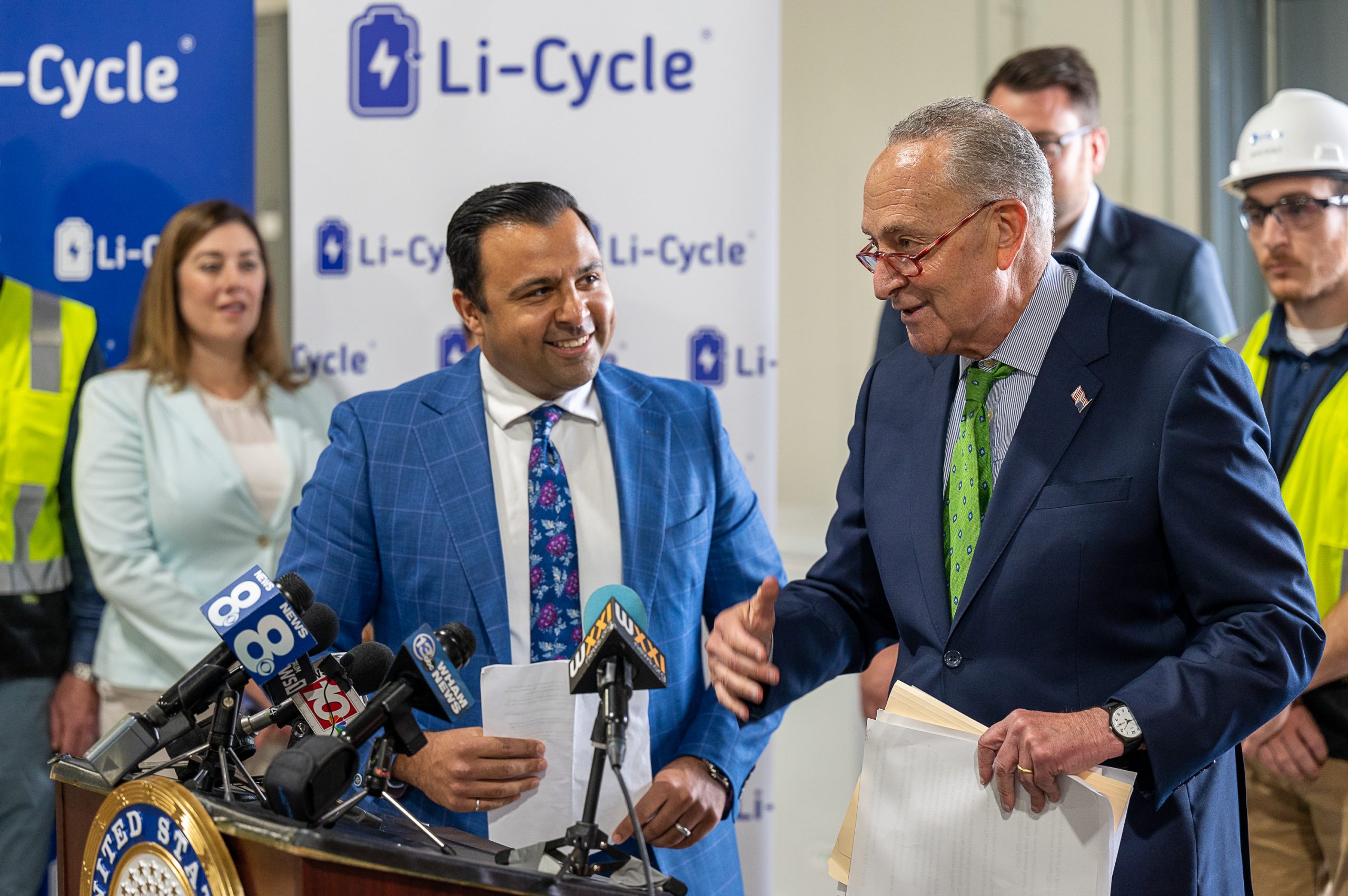 Senate Schumer and Li-Cycle's CEO & co-founder, Ajay Kochhar